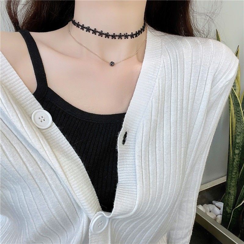 Vòng Cổ Choker Ngắn Phối Ren Phong Cách Cổ Điển Thời Trang