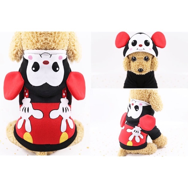 Áo chó mèo hình chuột Mickey vải nỉ