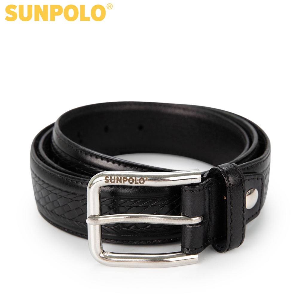 Thắt lưng nam da bò vân caro SUNPOLO BSMK47- 3 Phiên bản màu