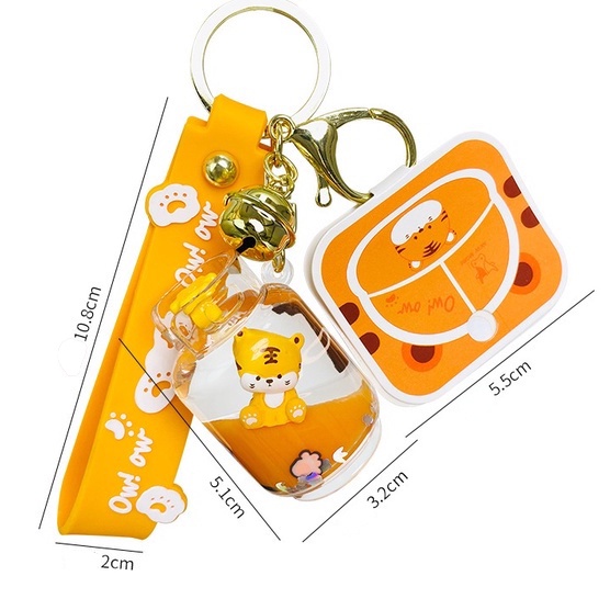 Móc khoá hình bình xăng hổ hoạt hình dễ thương