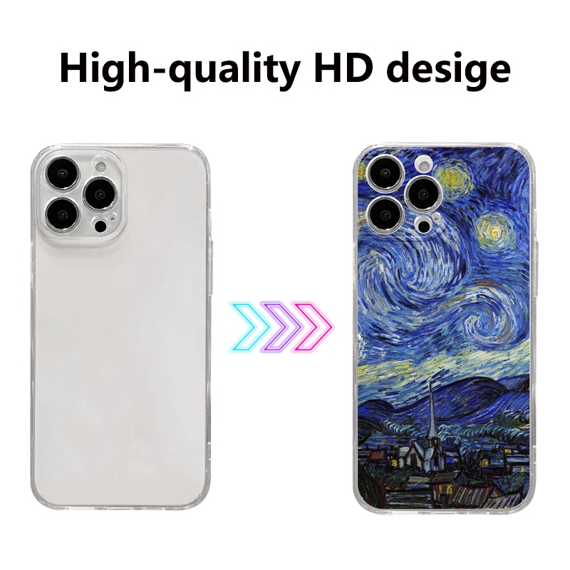 Ốp Điện Thoại Silicon Mềm Trong Suốt Hình Tranh Van Gogh Cho Xiaomi MI 8 9 10 11 12X Lite Redmi Note 8 9 11Pro 10Pro 9A 9SE