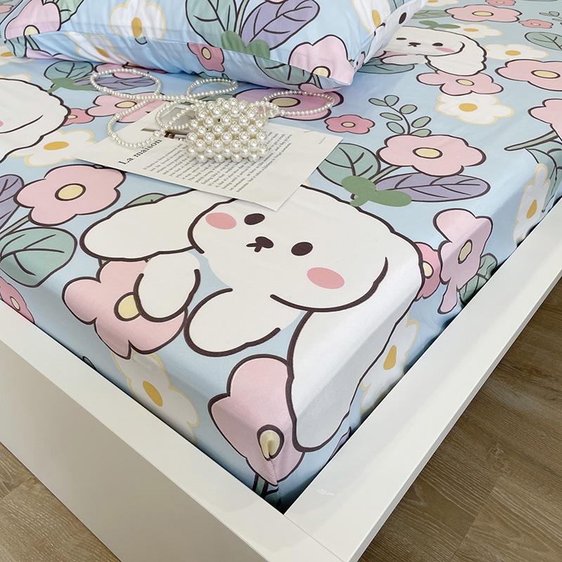 Ga trải giường DABRA 1m2 1m5 1m8 bằng polyester in họa tiết mềm mại và thoáng khí
