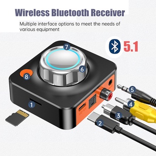Bộ chuyển đổi âm thanh không dây bluetooth 5.1 3d aux 3.5mm cho loa xe hơi