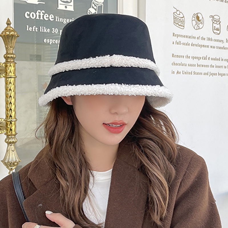 Nón Tai Bèo Phủ Lông Cừu Giữ Ấm Thời Trang Thu Đông Hàn Quốc Sành Điệu Dành Cho Nữ