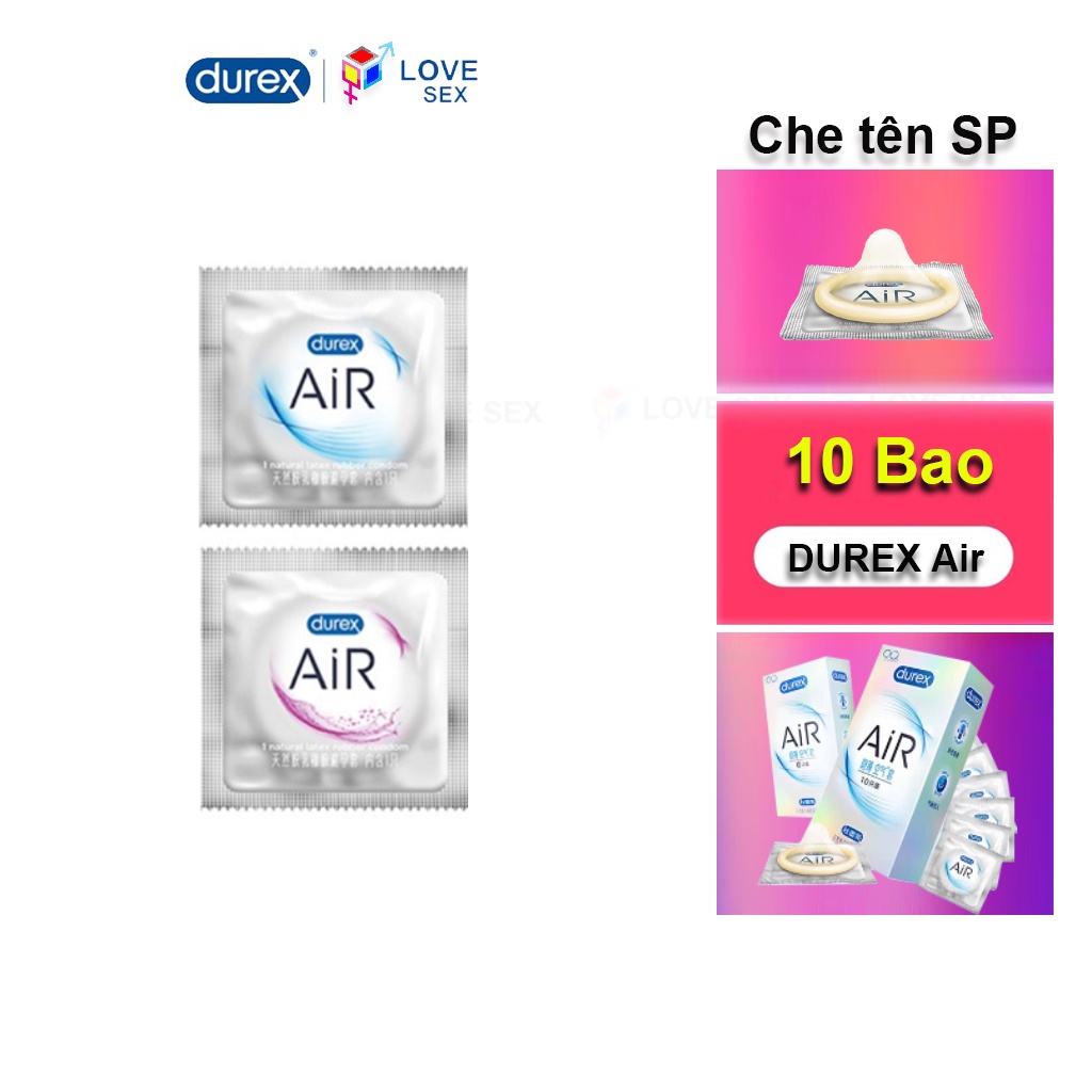 Bao cao su durex air 10 bao. bcs siêu mỏng tăng cường gel bôi trơn - ảnh sản phẩm 3