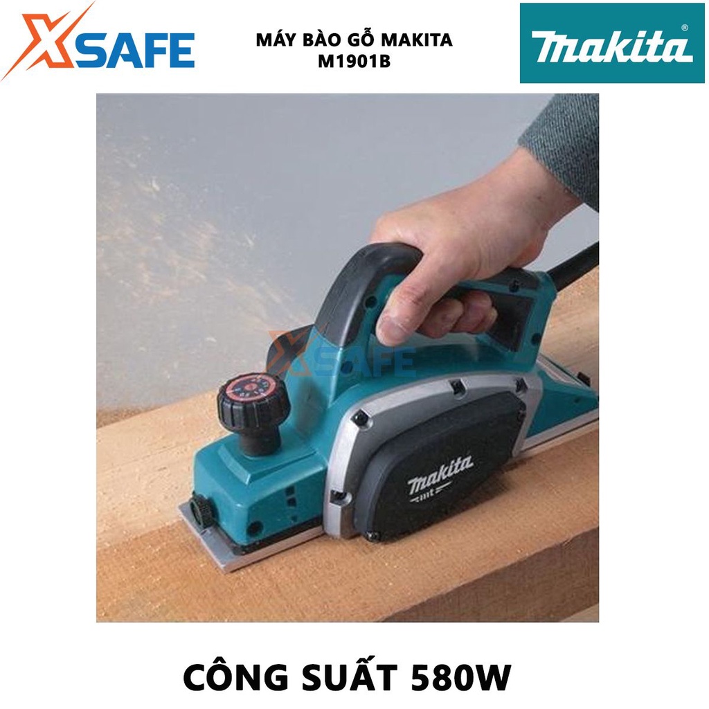 Máy bào cầm tay MAKITA M1901B 500W Máy bào gỗ bề rộng đường bào 82mm, tốc độ không tải 16000, độ sâu 2mm - [XSAFE]