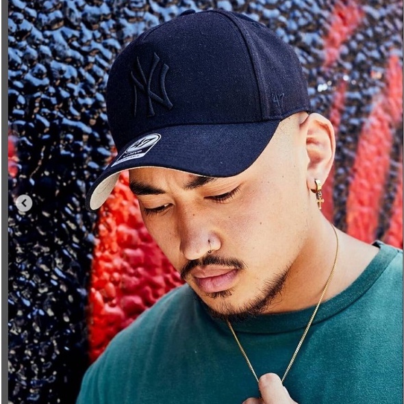 Nón MLB x 47 Brand Mỹ_Logo New York all black