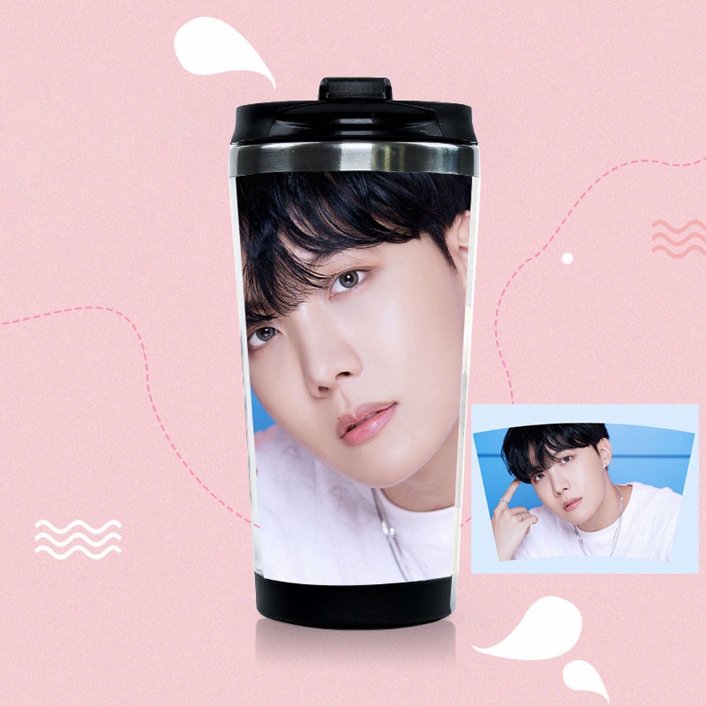 Bình nước hai lớp cách nhiệt in hình thành viên nhóm nhạc BTS