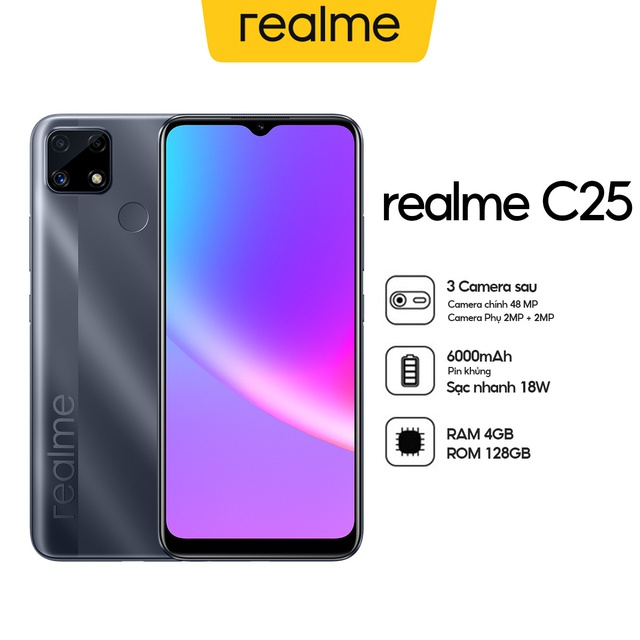 Điện thoại Realme C25 (4Gb/128Gb) - Hàng Chính Hãng