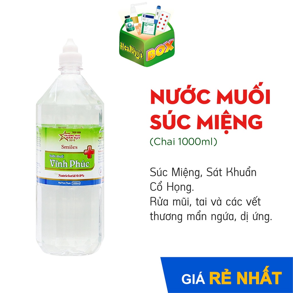 Nước Muối Súc Miệng, Sát Khuẩn Cổ Họng 1000ML