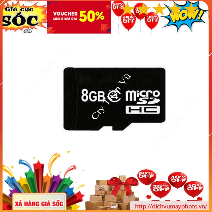 Thẻ nhớ micro SD 8GB không vỏ bảo hành 12 tháng chất lượng kholinhkienmayin