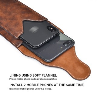 Túi đeo thắt lưng đựng điện thoại 2 ngăn size 4.7 inch/5.2 inch/5.5 inch/6.5 inch