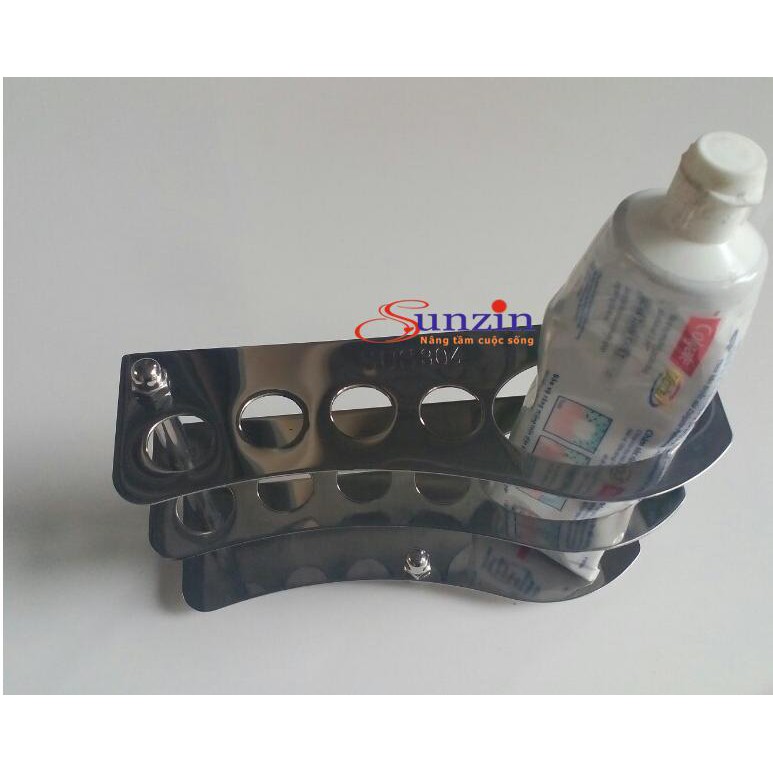 Kệ cắm bàn chải và kem đánh răng Sunzin075, chất liệu inox 304
