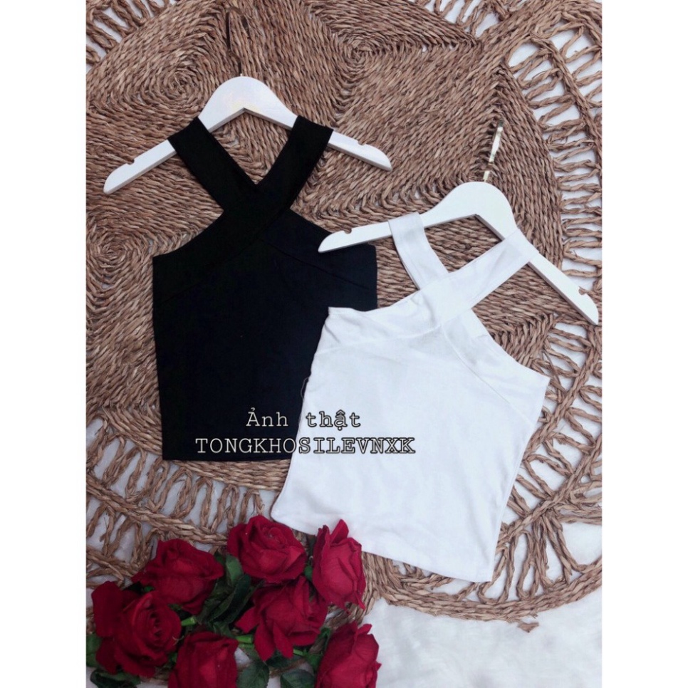 {SP mới - sẵn} -  Áo Croptop Chất Liệu Bozip Body Vạt Chéo Vạt Cổ Unisex - Áo Croptop Dáng Ôm Đen Trắng Mặc 2 Kiểu - Ji- | BigBuy360 - bigbuy360.vn