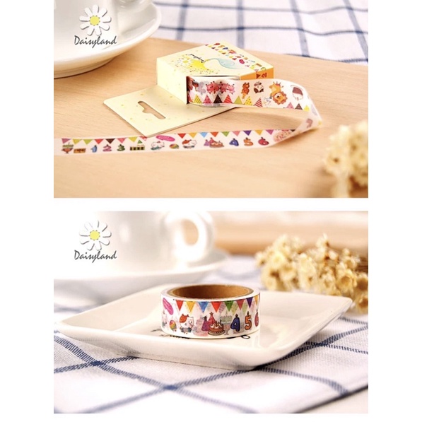 Băng dính trang trí washi tape đựng hộp xinh