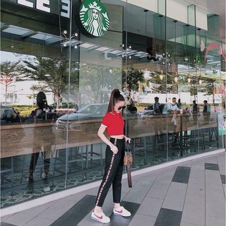 Quần jogger sọc chữ ( CÒN TRẮNG , chất siêu siêu đẹp )