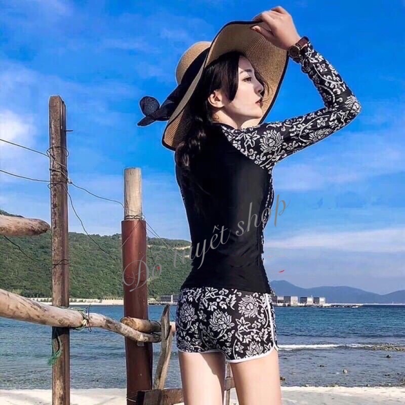 Bộ Bơi Nữ Tay Dài Quần Sọc Nhiều Mẫu
