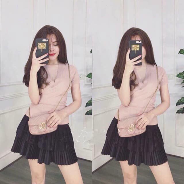 Chân Váy Nữ - Chân váy dập li 2 tầng nữ LE66 | BigBuy360 - bigbuy360.vn