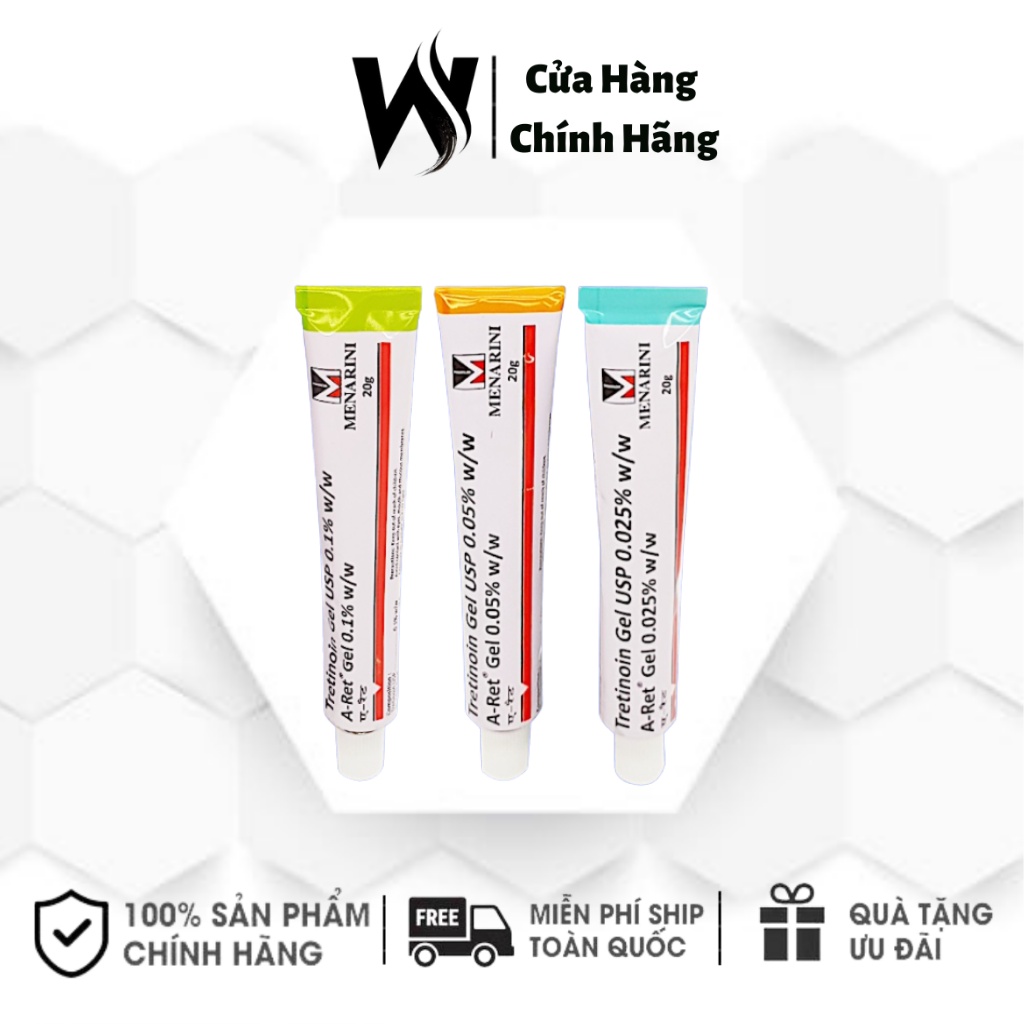 Tretinoin aret ,Tretinoin Gel USP Aret Giảm mụn, mờ thâm nám, chống lão hóa ( Tre gel usp A-Ret Ấn) - White Store