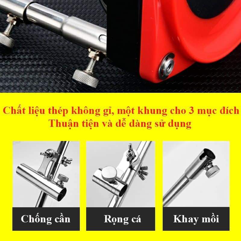 Tháp Câu Đài Đa Năng Có Pát Chống Cần ,Pát Rọng Cá, Pát Khay Mồi