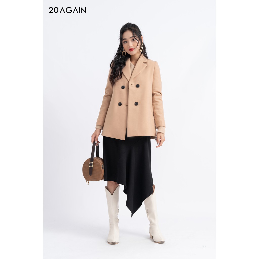 Áo khoác dạ nữ dài tay 2 hàng cúc KDA0973 92WEAR