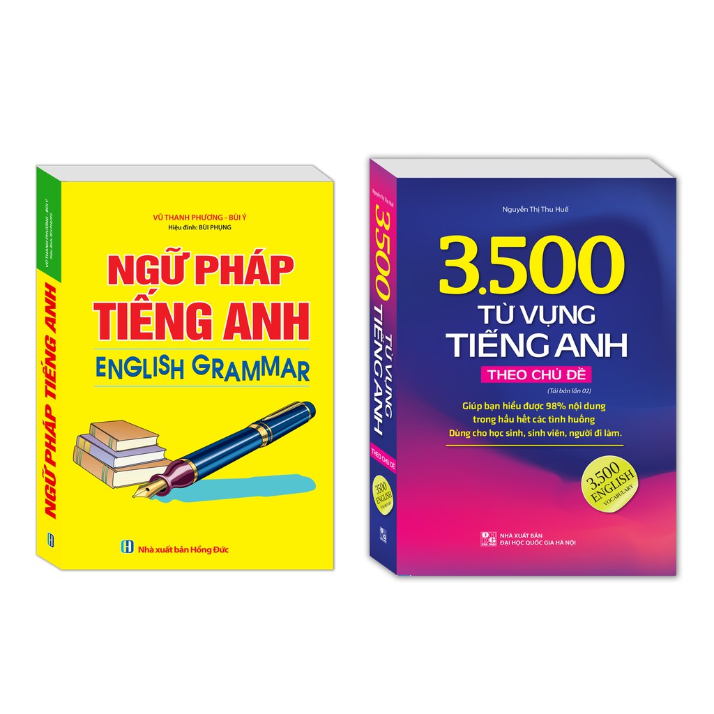 Sách - Combo Ngữ pháp tiếng Anh (English grammar) + 3500 từ vựng tiếng Anh theo chủ đề (sách màu)