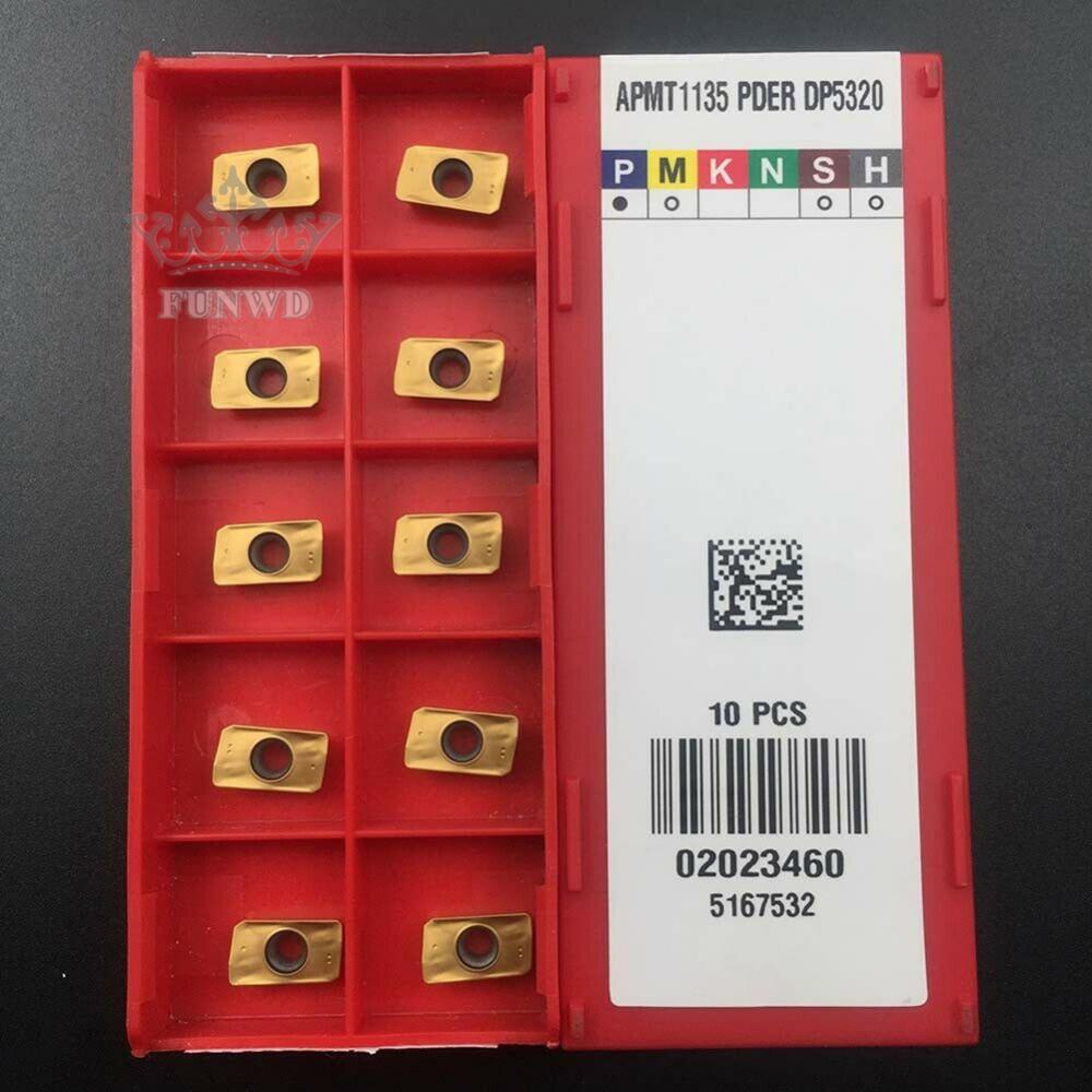 【FUNWD】10x APMT1135PDER DP5320 Milling Cutter Insert Carbide Insert/For Steel BAP-300R