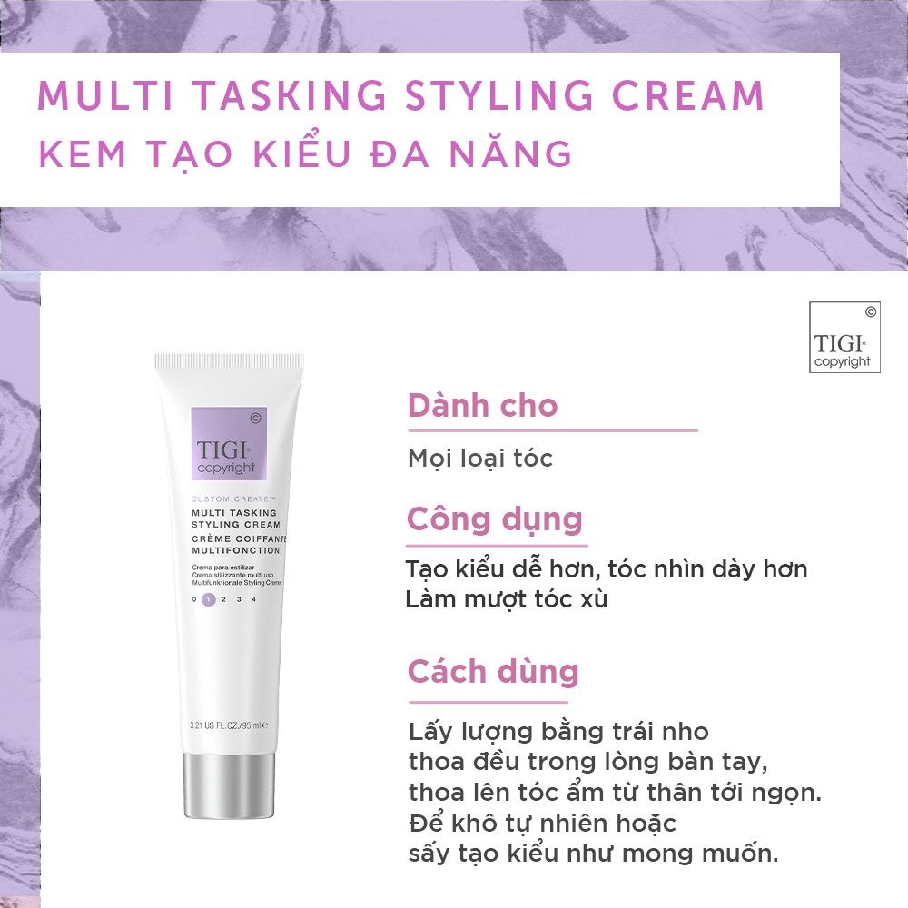 Kem tạo kiểu đa năng TIGI COPYRIGHT MULTI TASKING Styling Cream 100ml