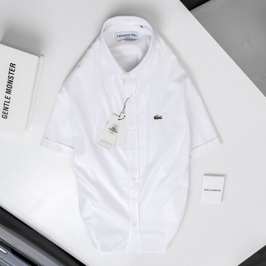 Áo sơ mi nam ngắn tay Lacos ,chất liệu vải oxford thoáng mát, không nhăn, không bai xù