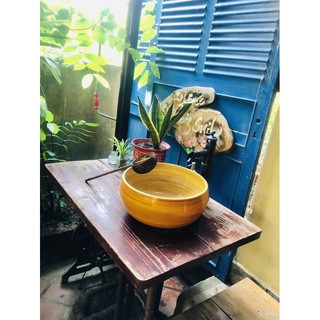 Lavabo - chậu rửa mặt, chậu ngâm chân Tre Ép ( khoan lỗ 3cm và 0 khoan lỗ )
