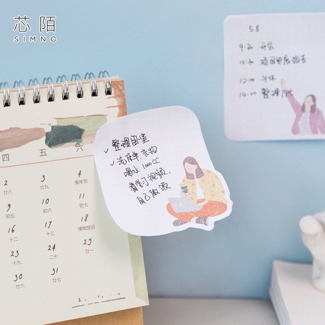Giấy nhớ giấy ghi chú note học sinh cô gái