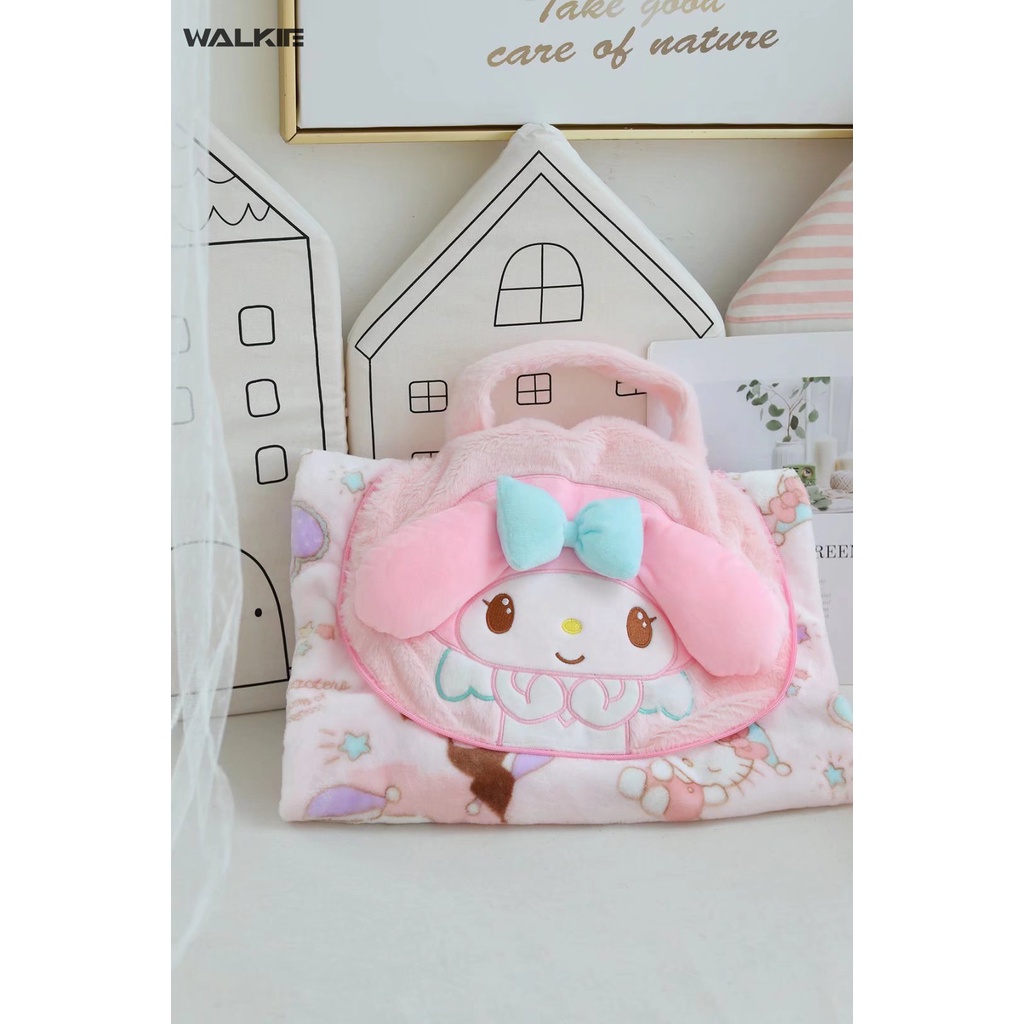 Bộ Chăn Gối Hình Cinnamoroll Kuromi My Melody Dễ Thương