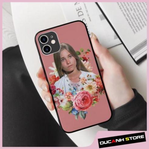 Ốp lưng iphone SAMSUNG hình a girl with pink flowers collage đẹp cạnh vuông  cho các dòng iPhone PAP20211112