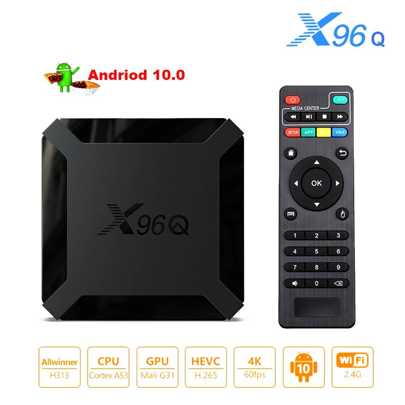 【HOT】X96Q Android Home TV Device 10.0 Allwinner H313 Quad Core 1GB 8GB 4K 3D Netflix Youtube Set Top Box HD Player