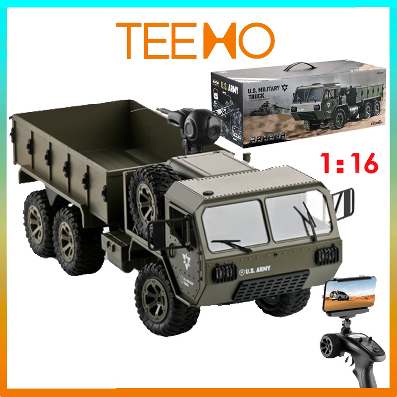 Xe điều khiển từ xa địa hình tốc độ cao ô tô giá rẻ 6 bánh mô phỏng xe quân sự gắn camera TEEMO XE15
