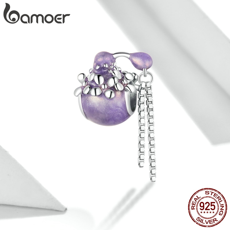 Hạt Charm Bamoer BSC348 Bằng Bạc 925  Titan Thiết Kế Hình Bình Nước Hoa Xinh Xắn