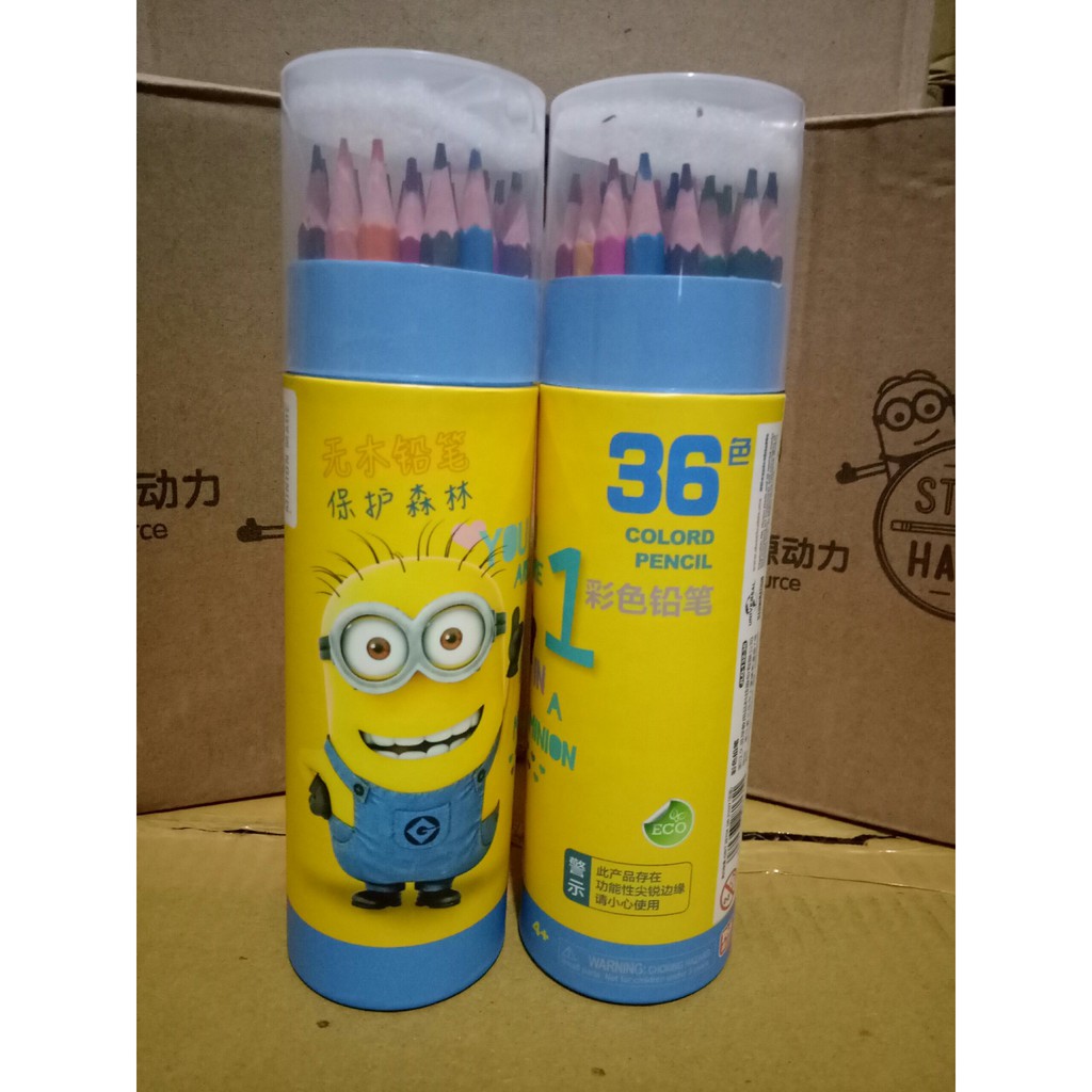 Bút chì màu Minion loại đẹp (12 màu/ 18 màu/ 24 màu/ 36 màu)