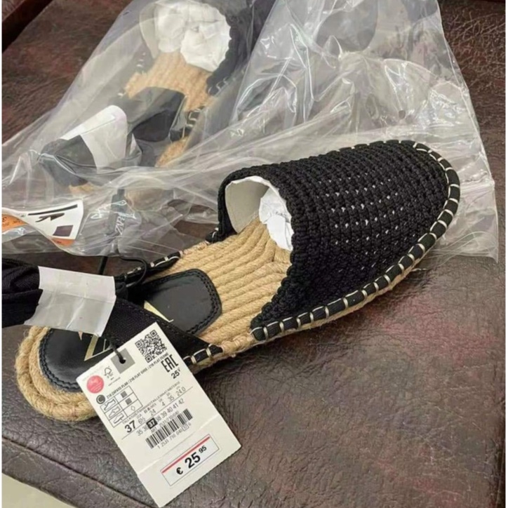 Sandal đế cói ZARA Authentic dây dan chắc chắn trẻ trung dễ phối đồ