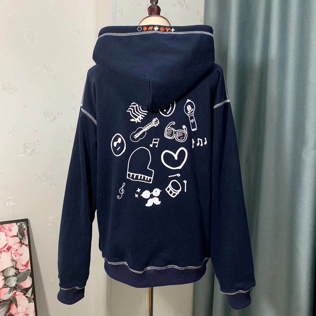 Áo Khoác Hoodie Dáng Rộng Chất Liệu Cotton Có Khóa Kéo Phong Cách Thời Trang Hàn Quốc 2022