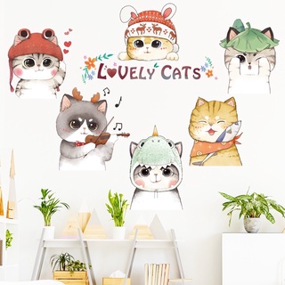 Decal dán tường mẫu Mèo Cute ( kèm kích thước và ảnh thật)