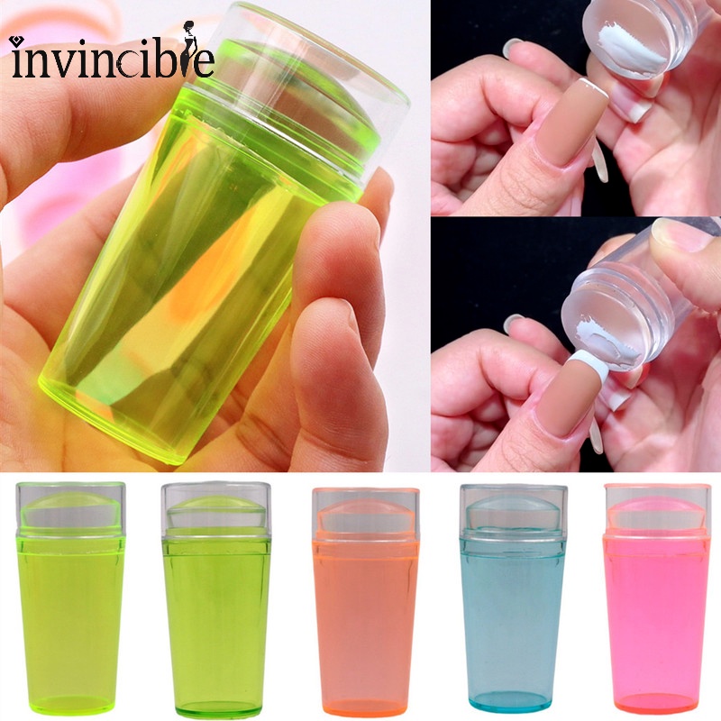 1 Bộ Dụng Cụ In Hình Lên Móng Tay Bằng Silicone Trong Suốt