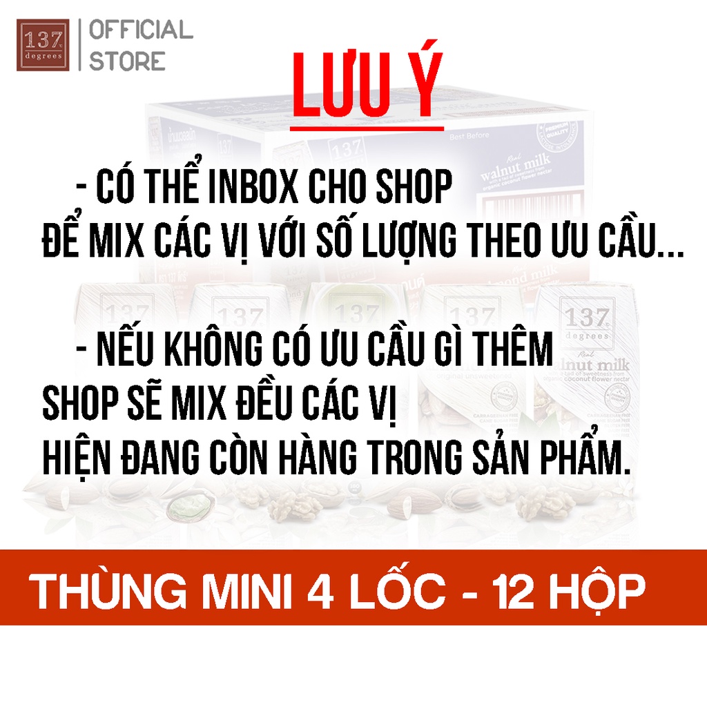 Thùng Sữa Hạt Mini 137 DEGREES- 4 lốc