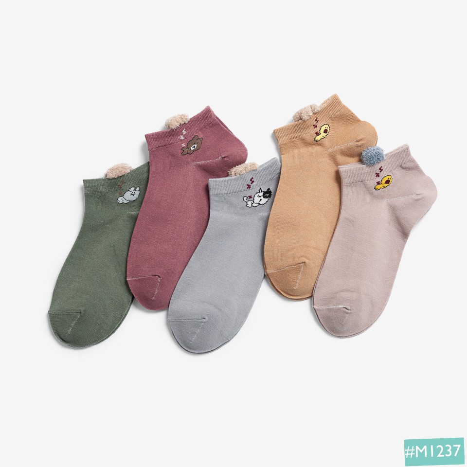 Tất Vớ Nữ Cổ Ngắn Hàn Quốc MINSU M1237 Pet Đang Ngủ Dễ Thương Cute, Chất Cotton Thoáng Mát, Thấm Hút Mồ Hôi