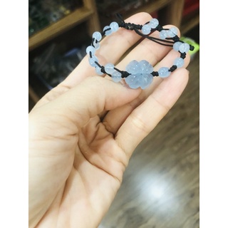 vòng tay cỏ 4 lá aqua