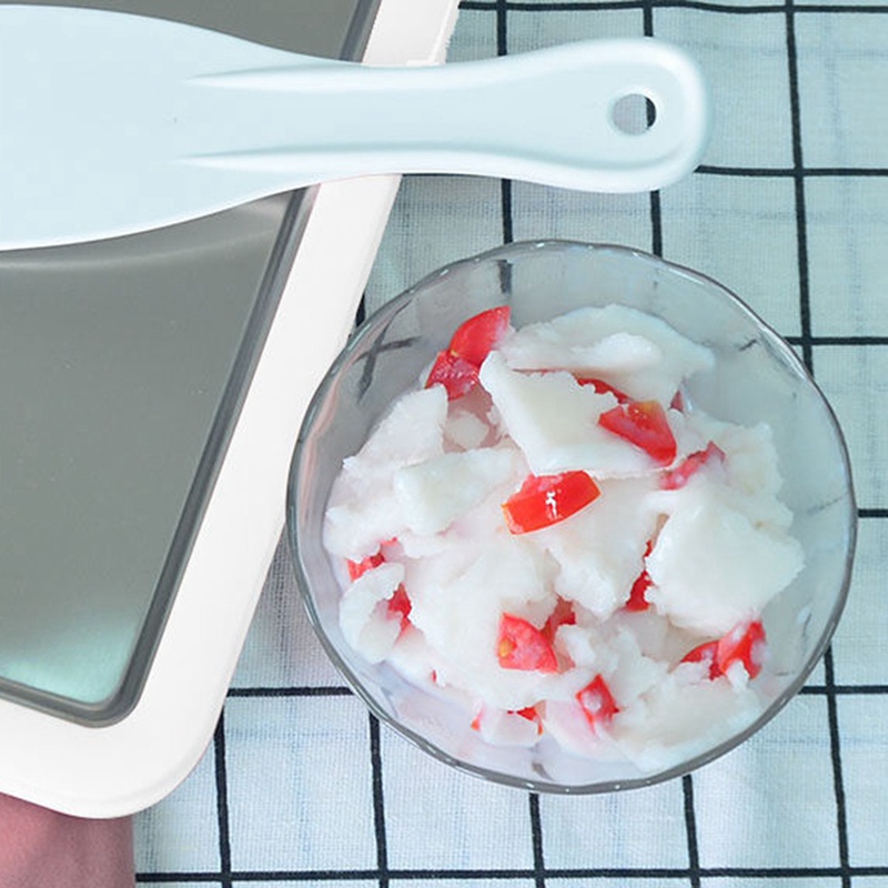 Máy Làm Kem / Kem / Yogurt Kèm 2 Thìa Nhựa Phù Hợp Làm Thủ Công
