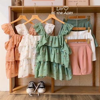 Set áo đũi hoa 3 tầng quần short