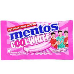 Kẹo gum không đường Mentos Coolwhite hương bạc hà,trái cây 8,5g