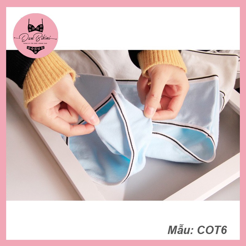 Quần Lót Nữ Cotton 100% kháng khuẩn thoáng mát viền kẻ màu tươi sáng mã 2800 | BigBuy360 - bigbuy360.vn