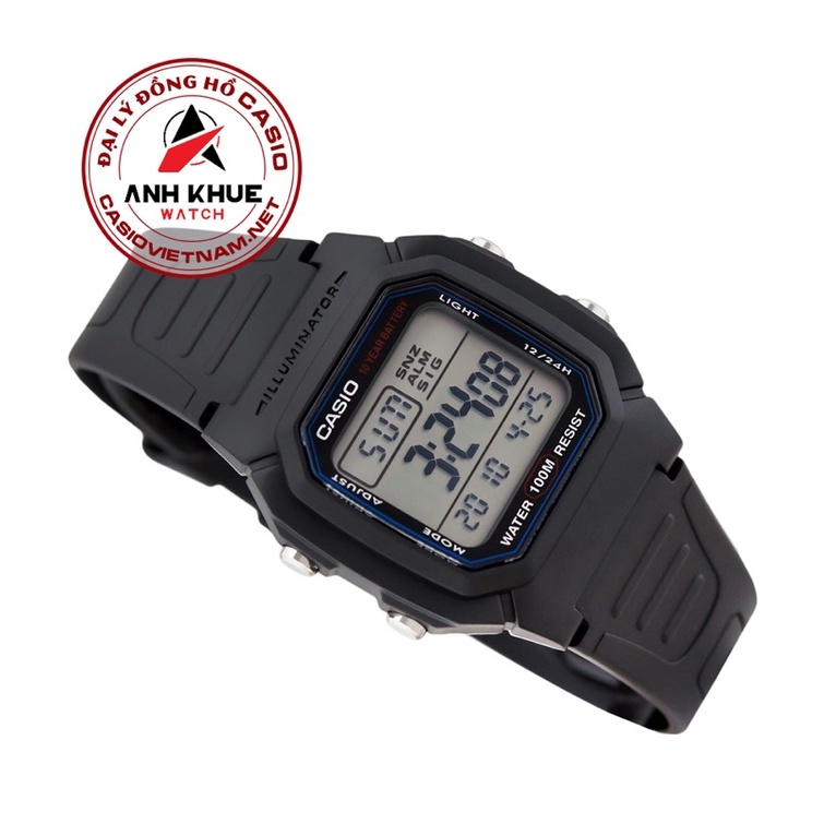 Đồng Hồ Casio Nam W-800H-1AVDF Dây Nhựa - Pin 10 năm