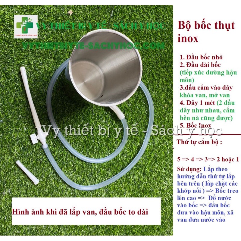 Bộ bốc thụt hậu môn inox và phụ kiện, bộ truyền enema kit